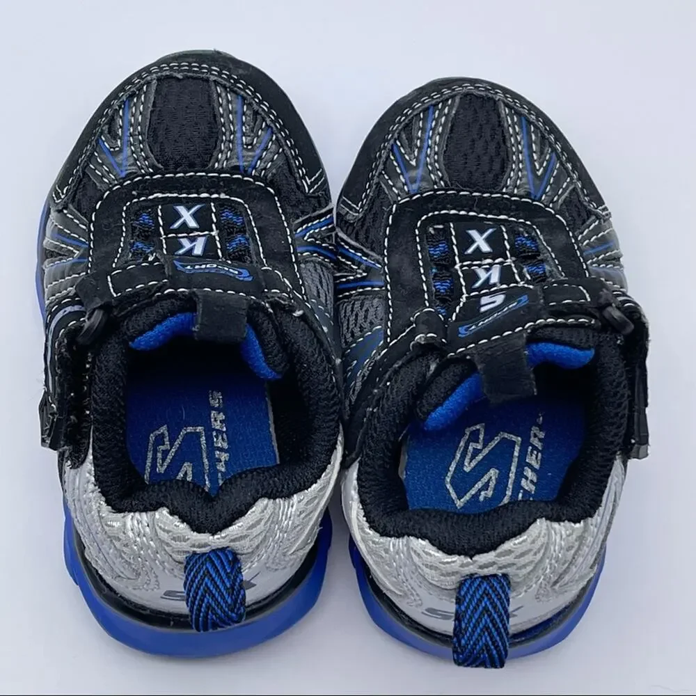 Skechers Sport SKX Black / Blue / Silver Gray Sneakers - Size 5